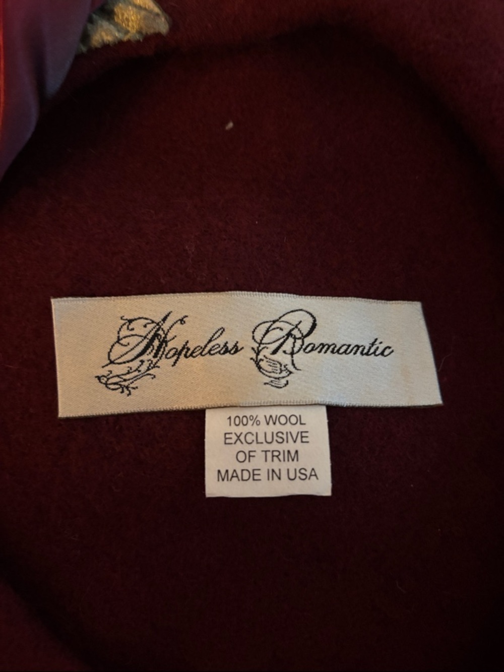 Vintage Wool Beret in wine color - Picture 3 of 4